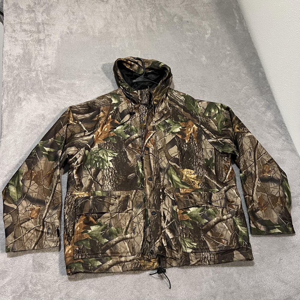 RedHead Camo Hunting Jacket Mens XL Brown Hooded Full Zip Outdoor